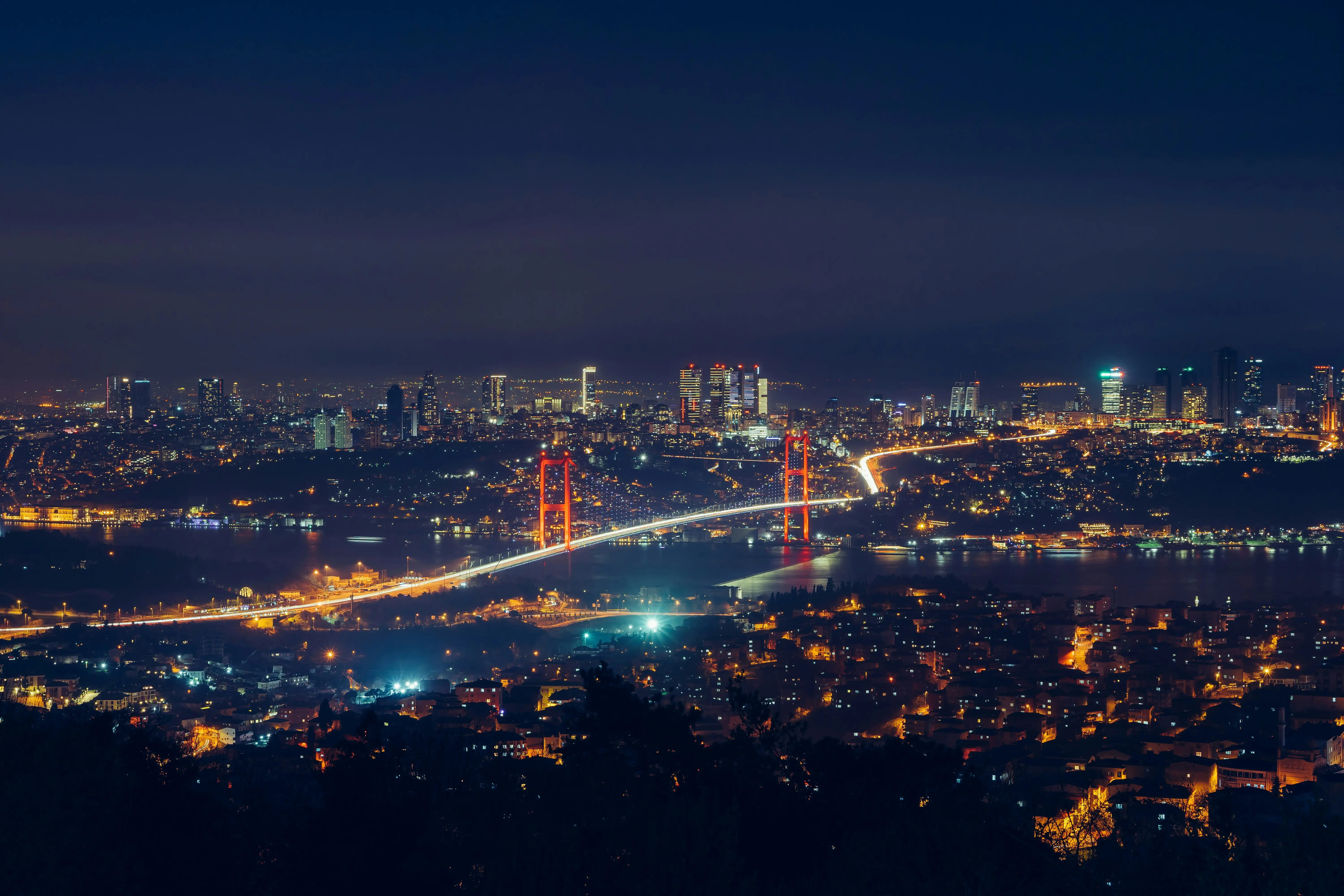 Istanbul Bridge at Night